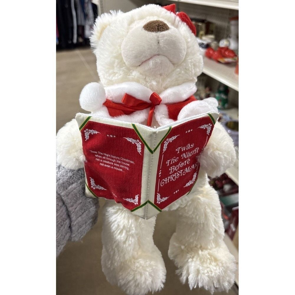 Animated Plush Musical Bear Plays Story Twas The Night Before Christmas